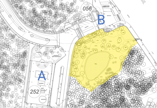 Área de intervenção grifada na cor amarela (sem escala)